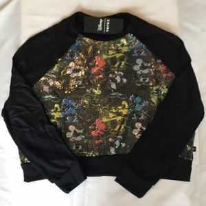 Disney Terez Sequined Crew Sweatshirt NWT